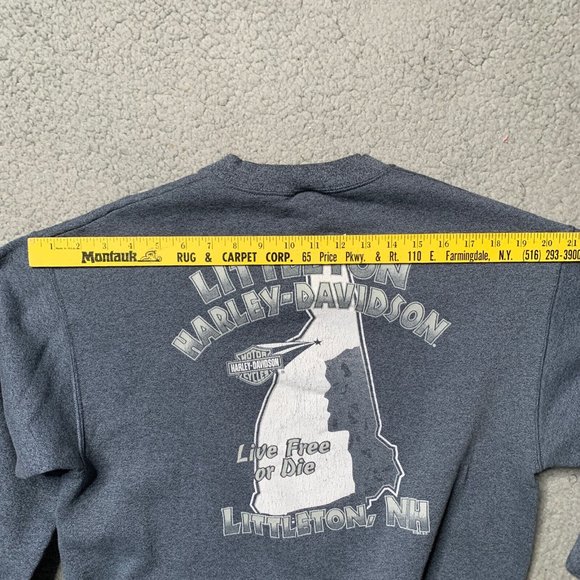 VTG Harley Davidson New Hampshire 1995 Gray Sweatshirt M‎ Made In USA Live Free - Picture 10 of 15